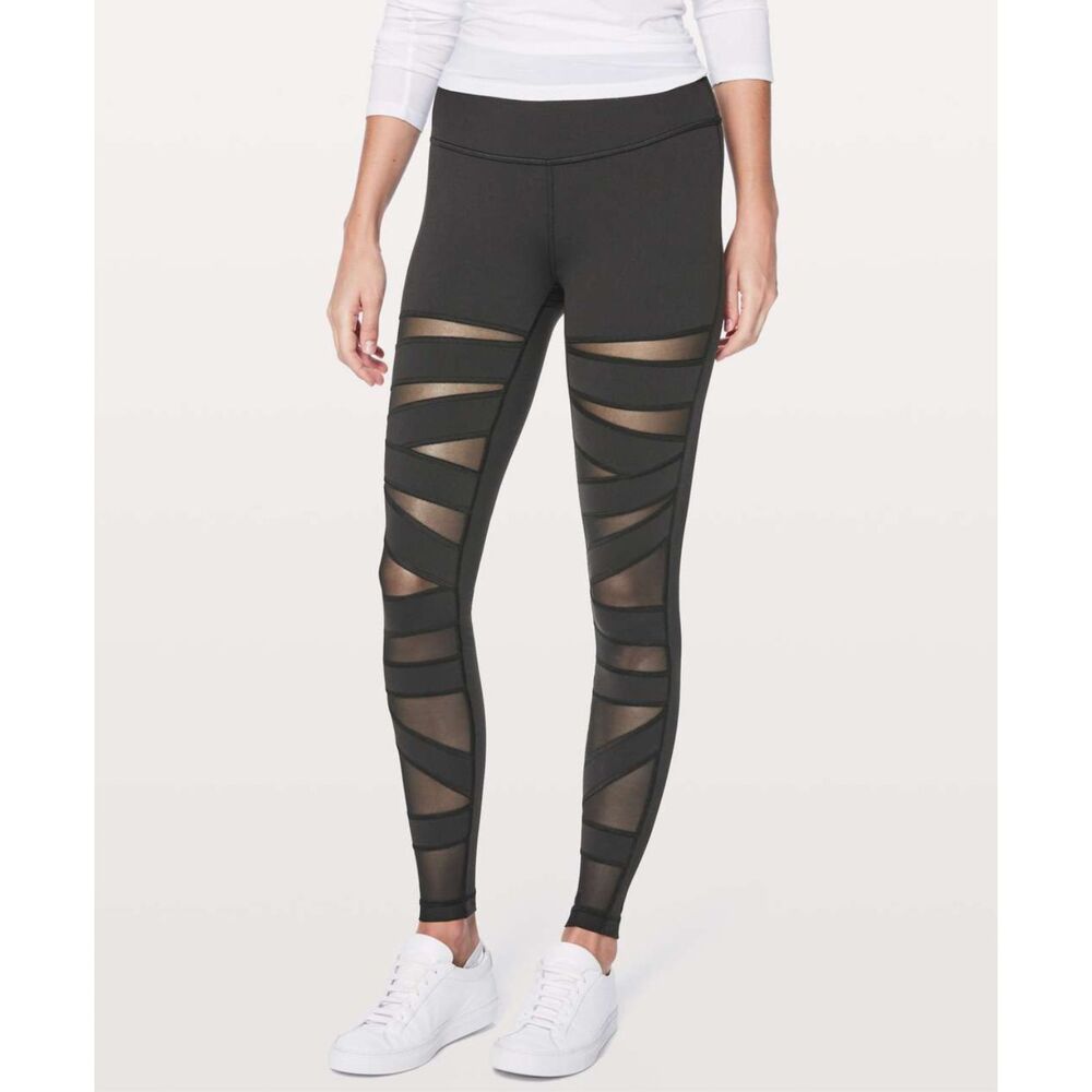 lululemon athletica Black Mesh Detail Leggings